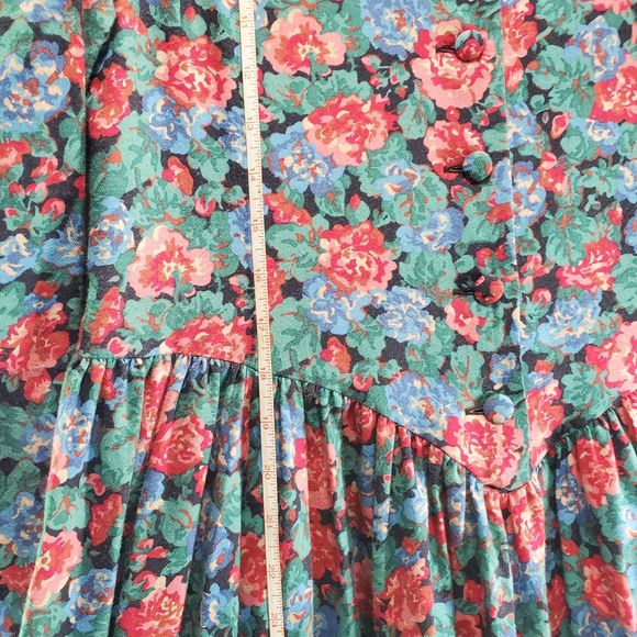 12 Vintage Laura Ashley Floral Midi Dress Cottagecore English Country - Picture 11 of 13